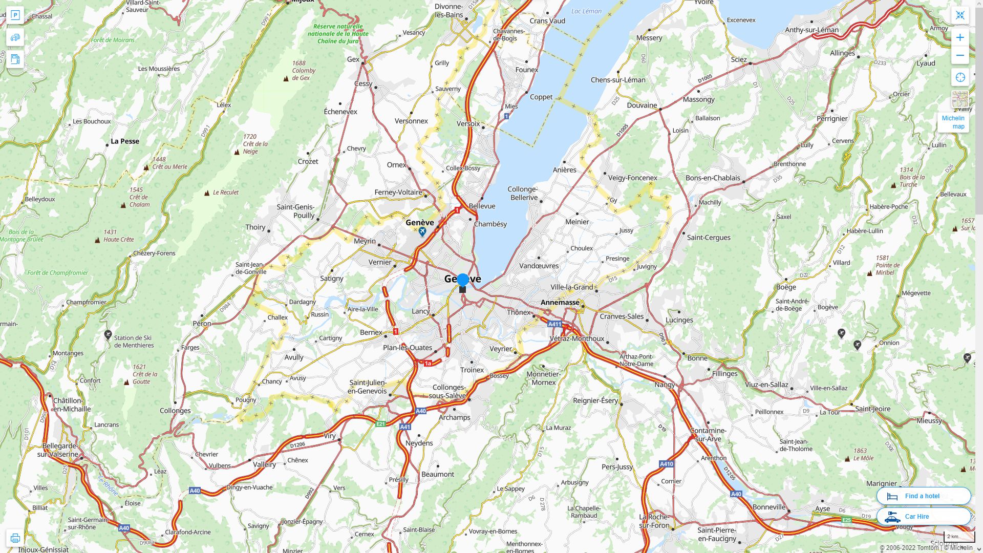Geneva Highway and Road Map